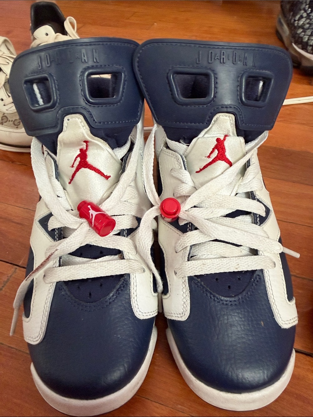 Jordan Kids High-Top Sneakers in Navy, White & Red